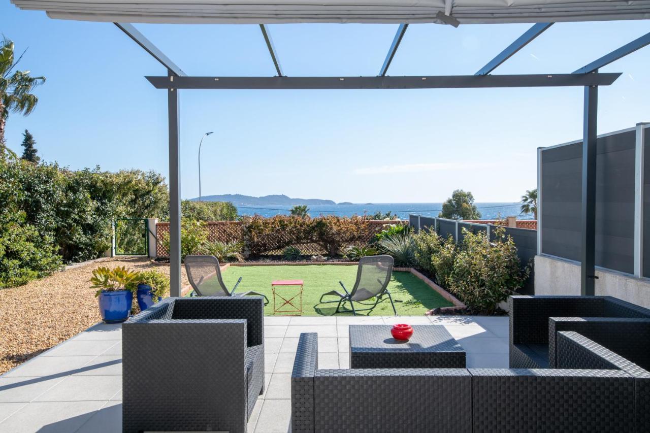 Vue mer superbe pavillon - LESCLESDENICOLE Carqueiranne Exterior foto